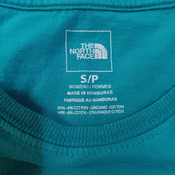 Women's Small The North Face Teal Short Sleeve Bird Tree Tee - Picture 10 of 11
